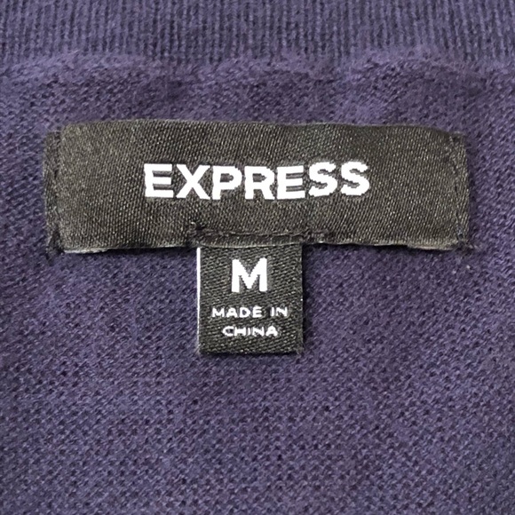 Express - Navy Short-Sleeve Top with Sequence - Picture 3 of 6